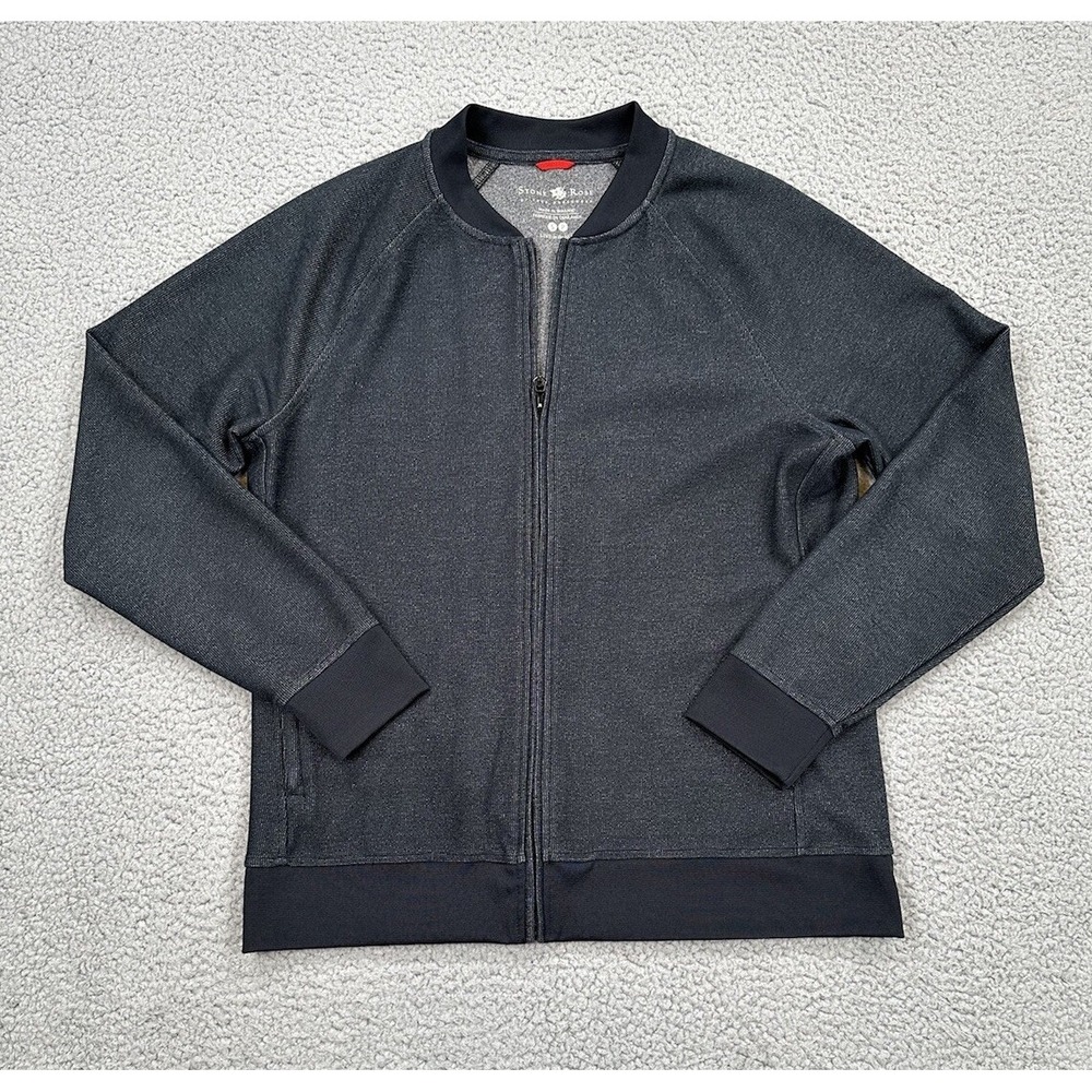 Stone Rose Jacket Men's Small Black Gray Full Zip Hi-Tech Dresswear Casual